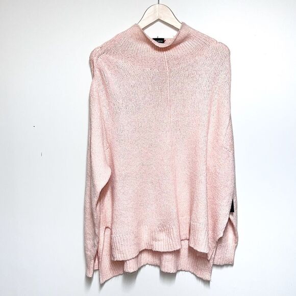 NWT FREE PRESS Long Sleeve Turtleneck High Low Sweater Coral Pale Sz XXL - Picture 2 of 7